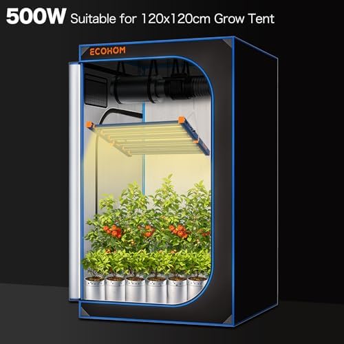 ECOHOM 500W LED Grow Light, Full Spectrum Dimmable Daisy Chain, Pro Bar Style for 4x4ft Grow Tent, Foldable & Hanging Growing Lamp for Indoor Plants Seedlings, Veg and Bloom - Image 4