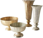 Distressed Gold Metal Compote Bowl | Gold Compote Vase l Lita Metal Vase l Indoor and Outdoor Compote for Any Event Decoration (6.5"x 14", Gold Flute) (72020) - Image 7