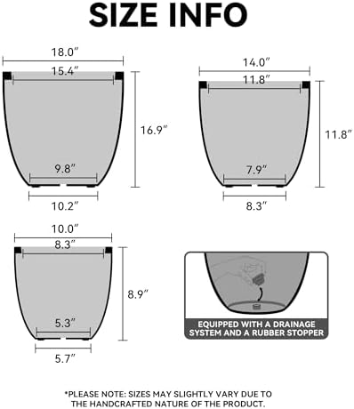 Kante 3-Pack 18" 14" 10" W Round White Concrete Planters - Image 2