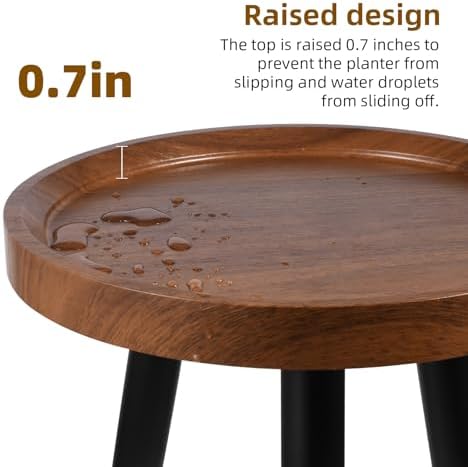 KGPLOME Indoor Plant Stand,Tall Stand with Raised Design(Walnut,12x18 in) - Image 4