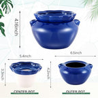 4 Sets African Violet Pots 6 Inch Self Watering Pot for Indoor Ceramic Self Watering Planter for Flower Lovers Ideal Plant Pot Thriving Flower Maintenance - Image 3