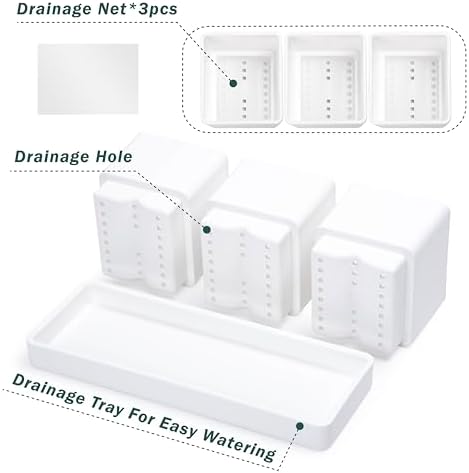D'vine Dev 2-Pack Plastic Herb Garden Planter Set, White, 76-V-A-2 - Image 5