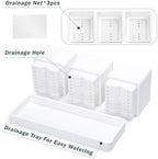 D'vine Dev 2-Pack Plastic Herb Garden Planter Set, White, 76-V-A-2 - Image 5
