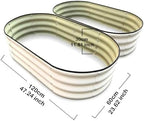 Raised Garden Bed, Metal Planter Box, Oval Shape, Outdoor Planting Flower Herb Vegetable Planter(2 PCS of 4×2×1 ft, Ivory Oval) - Image 2