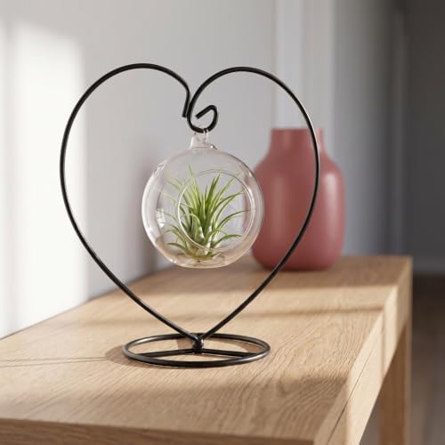 Zerodeko 5pcs Ornament Display Stand: Iron Hanging Rack Holder Heart Shape - Christmas Ornament Stand for Hanging Glass Globe Air Plant Terrarium Witch Ball Home Wedding Decor - Image 4