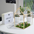 Geometric Plant Terrarium with Lid, House Succulent Terrarium Kit - Image 4