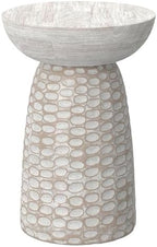 SIMPLIHOME Boyd 13" Wide Solid Wood Round End Table in White Wash by SimpliHome