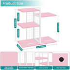 ELITEROO Desktop Bookshelf, Tiered Desk Organizer Shelf, Wooden Tabletop Bookshelf Small Desk Book Shelf, Dresser Top Organization Storage Rack and Desk Decorations for Women Office, Pink - Image 3