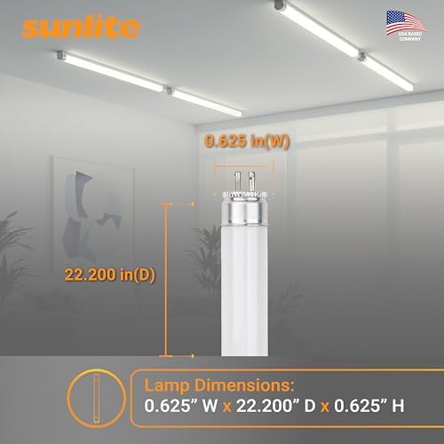 Sunlite 30410 F24T5/841/HO 2 Foot T5 Linear Fluorescent Lamp, 24 Watts, 1800 Lumens, 4100K Cool White, Miniature G5 Bi-Pin Base, ROHS Compliant, High Performance Straight Tube, 40 Pack - Image 3