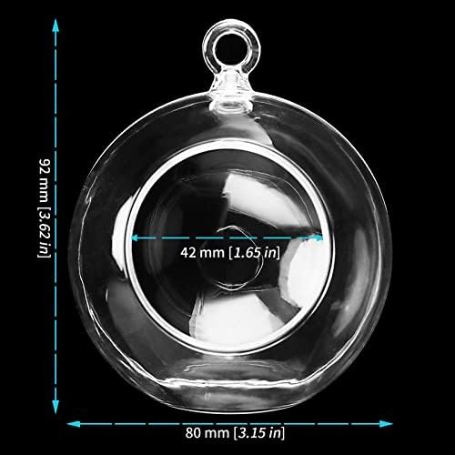 MANCHAP 60 PCS 3.15 Inch(80mm) Clear Acrylic Hanging Globes & Balls - Fillable Air Plant Holder for DIY, Art, Wedding & Garden Decoration - Image 2