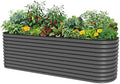 32" Extra Tall Raised Garden Bed Kits, 4 x 8 x 2.7ft Raised Planter Box Outdoor, 2.5 x 9.5 x 2.7ft Deep Root 10 in 1 Modular Metal Raised Beds for Gardening Vegetables Flowers Fruits - Modern Gray by Unknown