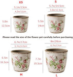 Reto Rustic Ceramic Flower Pots for Garden Plants and Succulents,Distressed Cracked Glazed Planters with Drainage Holes Tuscan Flower Pots for Outdoor,Pinks,with Hole - Image 5
