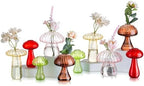 Glasseam Mushroom Vases for Flowers, 10Pcs Colored Glass Bud Vase for Decor by Glasseam