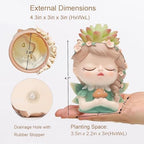 Argofox Samll Angel Girl face Succulent Plant pots 3packs with Drainage Hole 4inch Indoor Cactus Pot Unique Cute Flower Pot with Girl Face Container Planter - Image 5