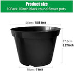 RooTrimmer 10 Inch Plastic Nursery Pots for Plants 10 Pack Plant Pots with Drainage Holes 2 Gallon Nursery Pots Perfect for Indoor Outdoor Plants Such as Herbs, Strwaberrys and Flowers, Black - Image 5