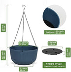 Dexceder 11.2 Inch Self Watering Hanging Planter (2 Pack, Deep Blue) - Image 3