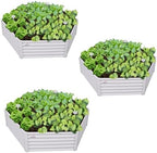 Anleolife 3-Bed 70x60x18in Hexagon Raised Garden Beds, Antique White by AAnleolife