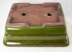 Rectangular Moss Green Bonsai, Cactus, Succulent Pot 10x 8x 3.25 Tray Mesh - Image 4