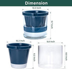 D'vine Dev Self-Watering Blue Terracotta Planter Pot, 10 in, 37-X-D-4 - Image 2