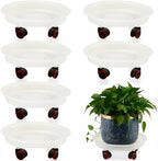 6 Packs 13 Inches Large Plant Caddy Plant Saucers on Wheels Rolling Plant Stands Heavy-Duty Plant Dolly Plastic Planter Roller Base Pot Movers Outdoor Plant Tray Coaster by KvyusFlourish