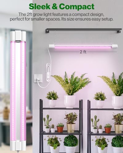 Sunco 4 Pack 2FT LED Grow Light, Full Spectrum, 20W - Image 2