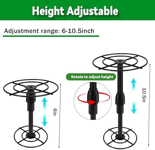 VICAMB 2 Pack Adjustable 6-10.5in Plant Risers for Inside Pots,Metal Planter Lift Inserts Fillers Risers for Tall Square Round Taper Large Pots(5.9" 7.87" 9.84" Base or Top) - Image 2