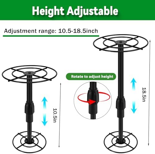 VICAMB 2 Pack Adjustable 10.6-18.5in Plant Risers for Inside Pots,Metal Planter Lift Inserts Fillers Risers for Tall Square Round Taper Large Pots(5.9" 7.87" 9.84" Base or Top) - Image 2