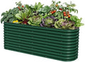 32" Extra Tall Raised Garden Bed Kits, 2 x 8 x 2.7ft Raised Planter Box Outdoor, 3.5 x 6.5 x 2.7ft Deep Root 9 in 1 Modular Metal Raised Beds for Gardening Vegetables Flowers Fruits - British Green by Unknown