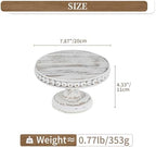 Hanobe Small Wood Cake Pedestal Stand 8 Inch Rustic Display Riser Plate - Image 3