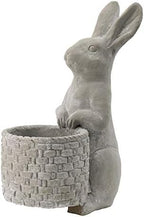 Standing Rabbit Cement Planter, Gray, 12.5 Inch - Image 4