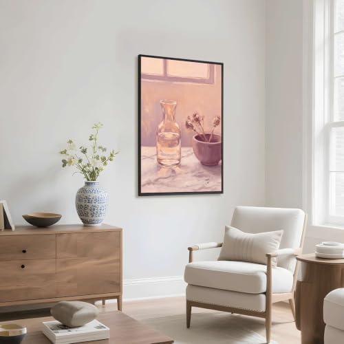 Still Life Vase and Dried Flowers Wall Art, Black Framed Print - Image 6