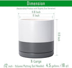 D'vine Dev 12 Inch Ceramic Planter Pot, White/Grey, 94-O-F-6 - Image 3