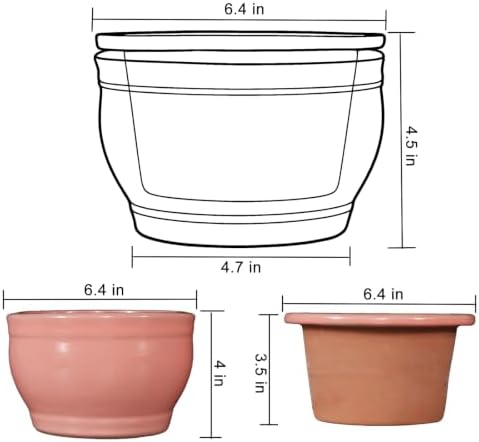 Self Watering Pot for African Violets Indoor Outdoor Plants, 6 inch, Pink - Image 3