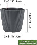 Dexceder 9x8 Self Watering Planters Indoor (2 Pack, Gray) - Image 3