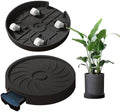 MCleanPin 2 Pack Plant Caddy with Hidden Wheels, 11" Heavy Duty Rolling Plant Stand with Removable Drainage Tray and Silent Casters Round Flower Pot Mover Planter Dolly for Indoor Outdoor Black by MCleanPin