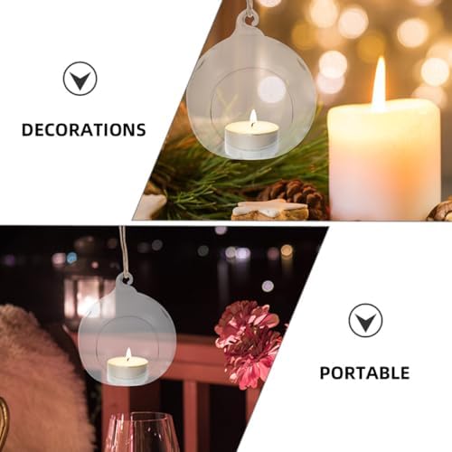 6pcs Glass Hanging Globe Tealight Holders with Rope for Dinner Parties - Image 7