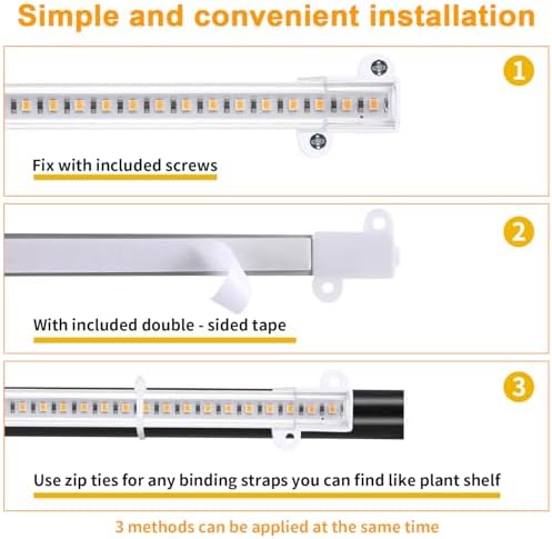 RWNTAO 8.6 Inches LED Plant Growing Light Strips, Full Spectrum 3000K Grow Light for Indoor Plants with 3/9/12H Timer, 10 Dimmable Levels for Seedling Succulent and Plant Shelf (4 Head×2pcs) - Image 5