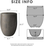 Kante Large Round Bullet Vintage BRN Concrete Planter 21.7" Tall, Outdoor - Image 2