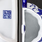 Blue & White Porcelain Wall Vase,Water Bottle Shape Hydroponic Vase Wall Planter for Indoor, Outdoor (C) - Image 4