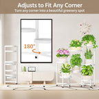 LASZOLA Plant Stand Indoor Outdoor Tall with Plastic Tray, 7 Tiers White - Image 4