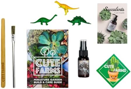 Cute Farms Terrarium Starter Kit | Moss, Vermiculite, Soil, Pebbles, Plant Food, & Finishing Tools (Large Kit + Crystals) - Image 7