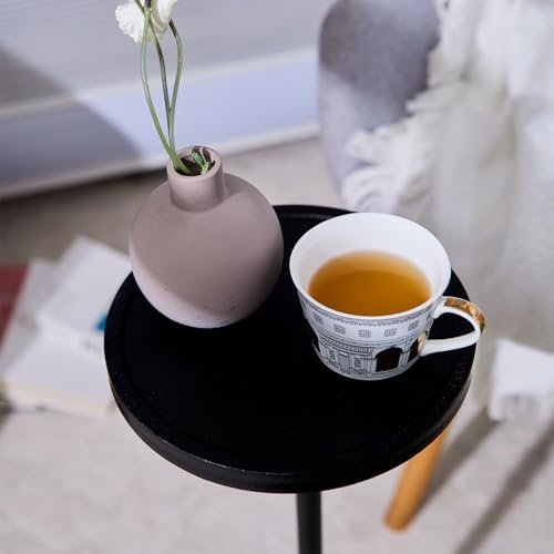 Round Small Side Table, Tiny Drink Table for Small Spaces, Black - Image 5