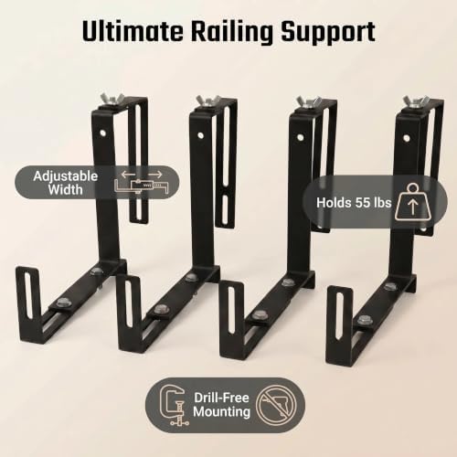 Window Box Brackets Adjustable for Deck Railing - Image 3