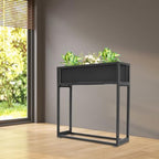 Metal Elevated Planter Box, 28" H Raised Garden Bed with Legs, Tall Rectangle Planter with Drainage System, Outdoor Indoor Elevated Garden Box for Vegetable Flower Herb Fruit (4, Black-28 H) - Image 4