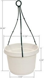 Hanging Flower Pots, White Granite Pots & Hangers 5 Pack - Image 2