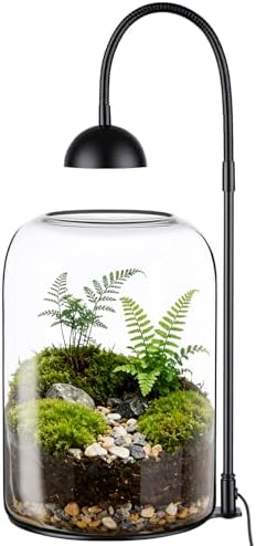 Glass Plant Terrarium, LED Grow Light, Adjustable Ventilation by Unknown