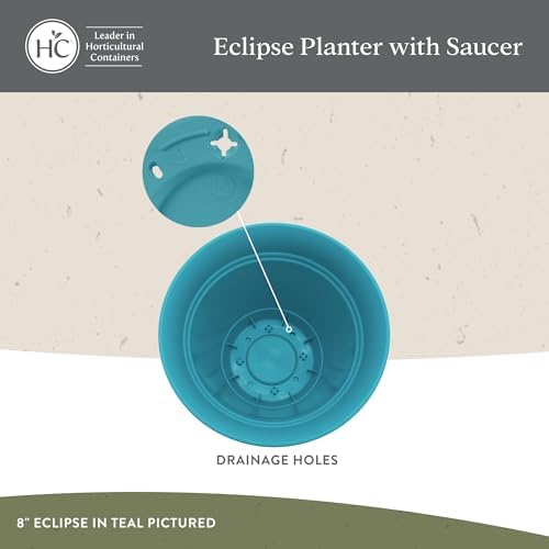 The HC Companies Eclipse Round Planter Pot, 10 Inch, Warm Gray, 2-Pack - Image 3