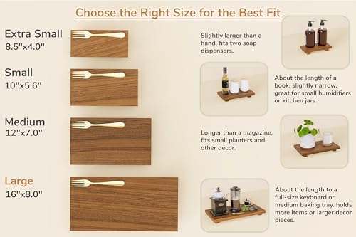 Large 16" Acacia Wood Riser Pedestal Stand for Kitchen Counter - Image 5