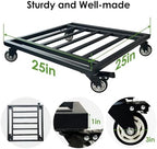 25" Plant Caddy with Wheels Heavy Duty,800Lbs Large Metal Plant Dolly,Rolling Square Plant Stand with Industrial Casters,Rust-Proof Plant Rollers for Large Planters,Pots,1 Pack - Image 2