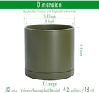 D'vine Dev 12 Inch Ceramic Planter Pot, Olive, 94-O-F-J - Image 2